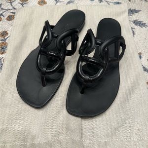 Hermes Egerie Sandal in Noir